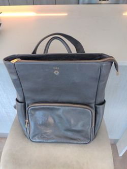 Tara Black Leather Purse, Backpack Or Crossbody Computer Bag/ Briefcase With Removable Small Bag