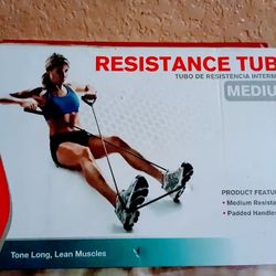 Weider Medium Resistance Exercise Band Tube Pilates Sport Stretch Tubi