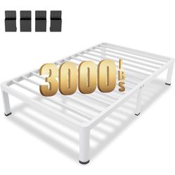 14” XL Twin Metal Platform Bed Fram W/10” XL Twin Memory Foam Mattress