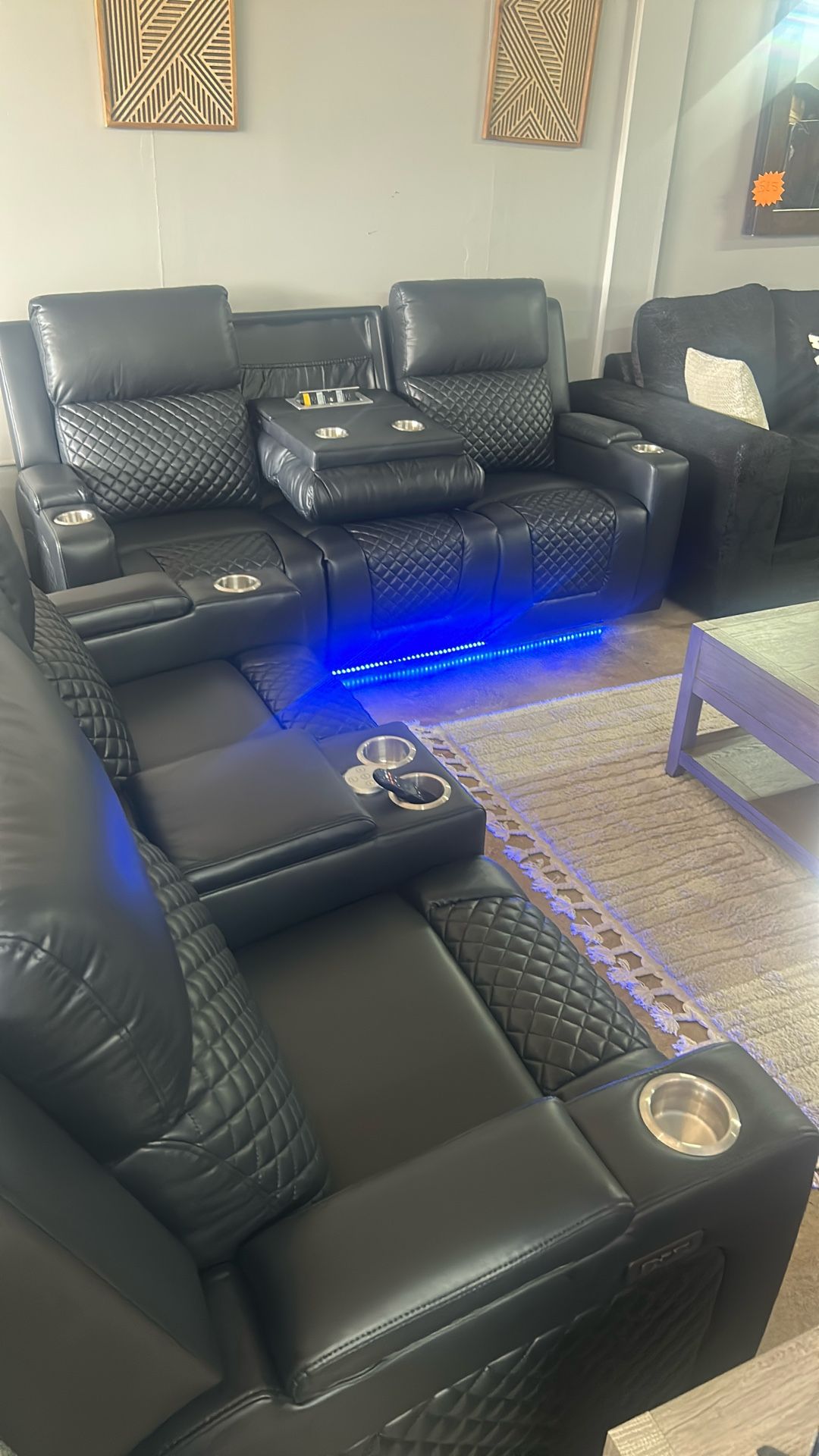 2 Piece Recliner, Speakers,LED