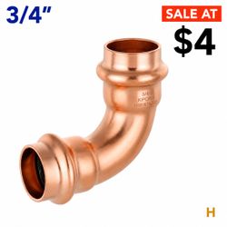 3/4" Press Copper 90° Elbowh