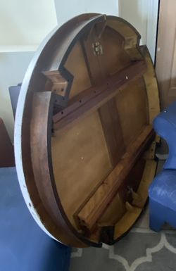 Vintage 48" Solid Wood Spindle Leg Round Table