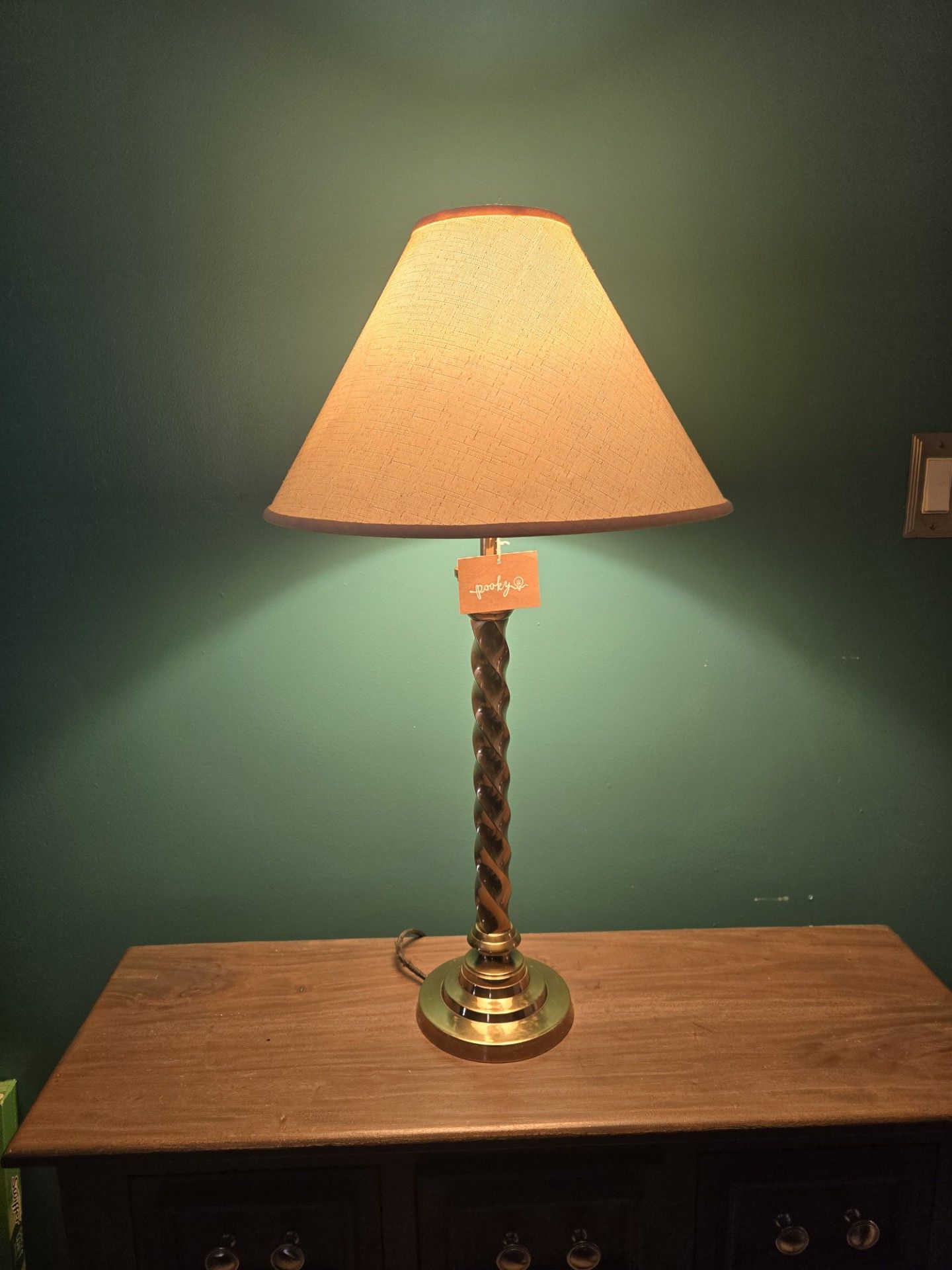 30" Solid Brass Lamp by Pooky Lamp Company