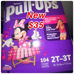 New 2t-3t pull up diapers 104count    $35 cash only east Palmdale 