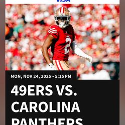 49ers Vs Panthers 11/24 Section 133 MNF