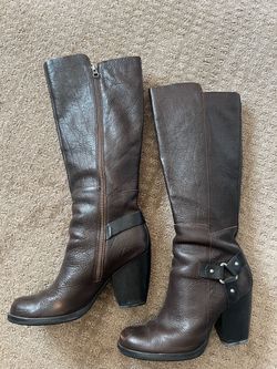 Brown Knee High Leather Boots