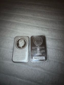 1oz Troy Pure Silver .999 Bars Bullion (x2)
