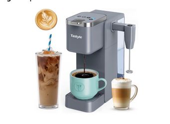 Tastyle 330MF Single Serve Coffee Maker With Built-In Detachable Milk Frother
