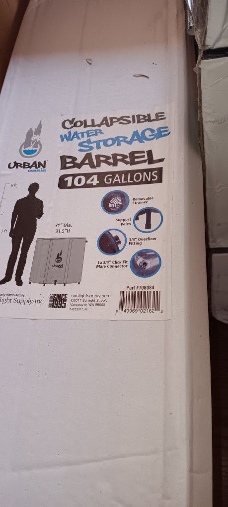 Collapsible Water Storage Barrel. Quantity 4 Trying To Sell All. 40 Dollars Or Best Offer