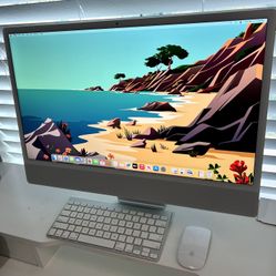 Apple iMac 24 Inch M1 Chip  256GB, 8GB, 8-Core GPU, Silver Color 