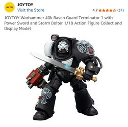 JOYTOY Warhammer 40k Raven Guard Terminator 1 with Power Sword and Storm Bolter 1/18 Action Figure Collect and Display Model