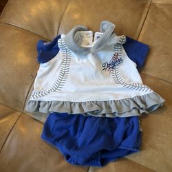 Dodgers 2 Piece Baby Girl Outfit