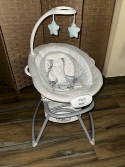 Graco Baby Swing with Vibration & Sounds – Gray/Blue