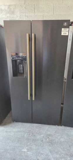 NEW FORNO SIDE BY SIDE REFRIGERATOR COUNTER DEPTH 36X69 BLACK STAINLESS