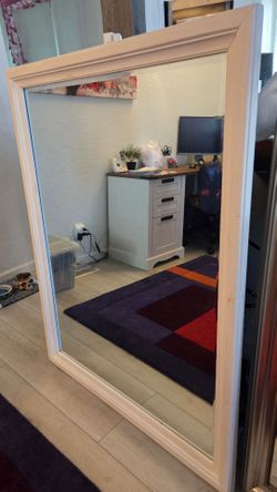 FREE Large 52" x 40" White wood framed mirror