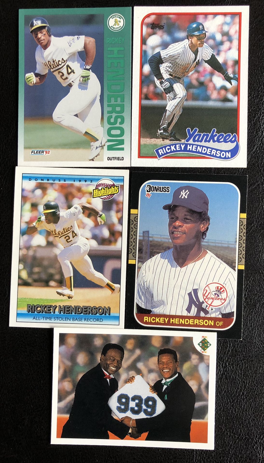 Rickey Henderson OLD BASEBALL CARDS