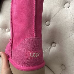 Ugg Australia girls Boots Pink Sparkly Sz 4 youth NEW 