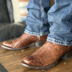 Botas De Avestruz  (PIEL AUTÉNTICA) SIZE 8 USA