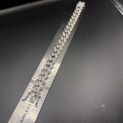 Ice Cuban Link Bracelet Brass