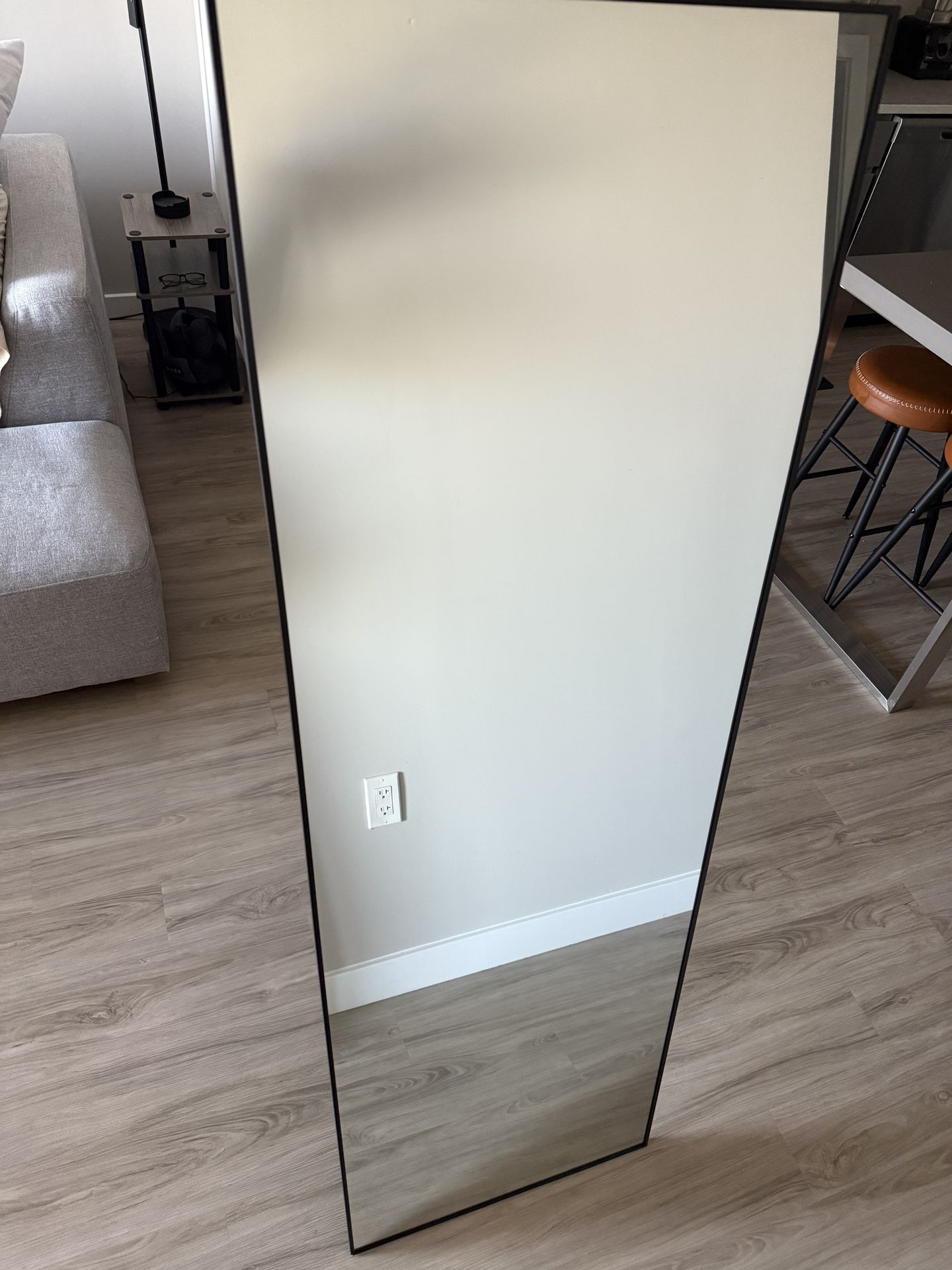 64″×21″ Full-Length Floor/Wall Mirror – Sleek Black Frame