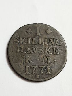 1771 One Skilling Antique Coin 