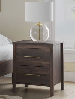 Calverson Mocha Two Drawer Nightstand (Online Special Price)