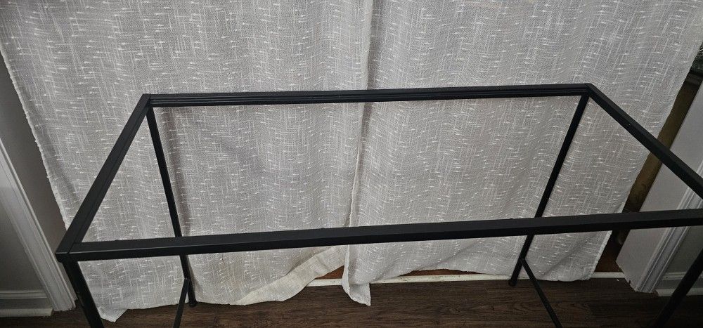 Glass Top Desk With Two Shelves