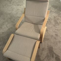 IKEA Poang Armchair and Ottoman 