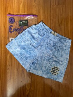 Eric Emanuel Size Medium Men's Blue/White Abstract Mesh Basketball Shorts