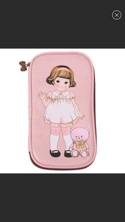 New pink Doll Pencil Case Cosmetic Case
