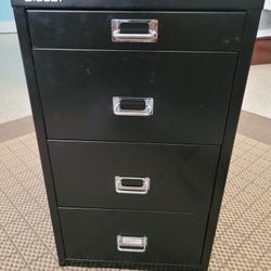 Bisley Black Steel 4 Drawer Filing Cabinet 