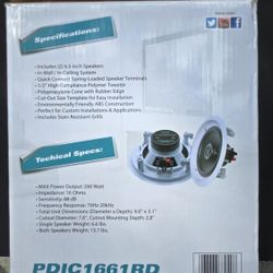 Pyle Ceiling Speakers Pair 200W – Home Theater / Surround Sound .Pyle 6.5" In-Ceiling Speakers Pair 200W – Bocinas Empotrables para Techo Pared