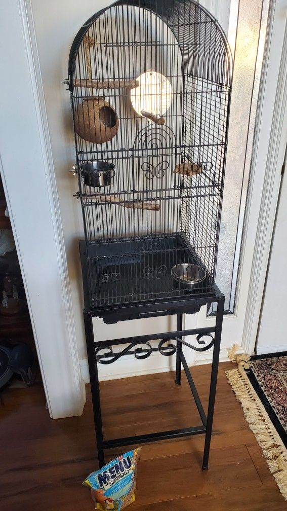 Bird Cage With Stand And Accessories