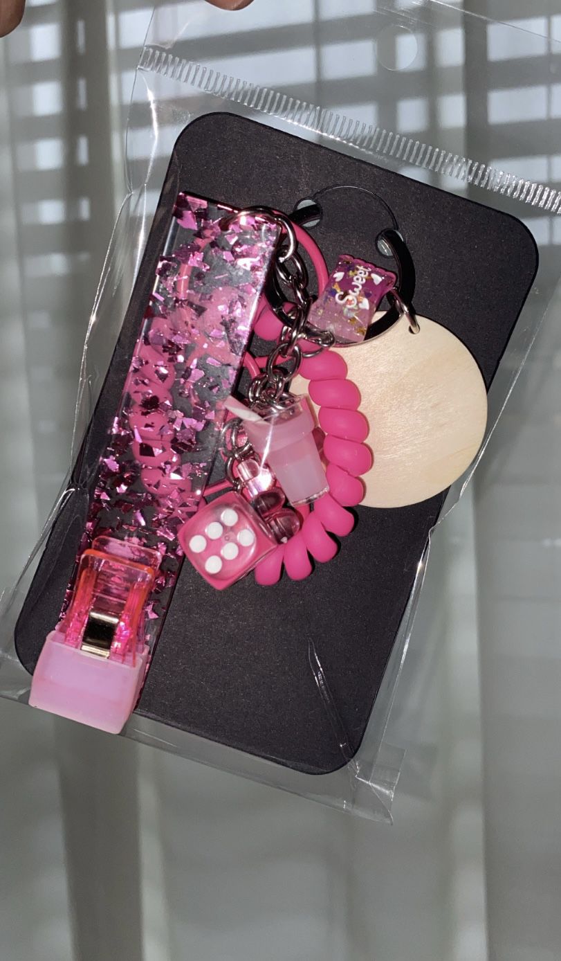 Pink Wristlet Keychain 