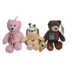 USPS Teddy Bears Plush Lot Of 3 Timeless Stamp Bears Stuffed Animal Vintage 
