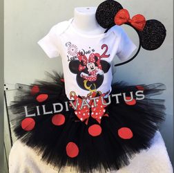 Red Minnie Mouse tutu set