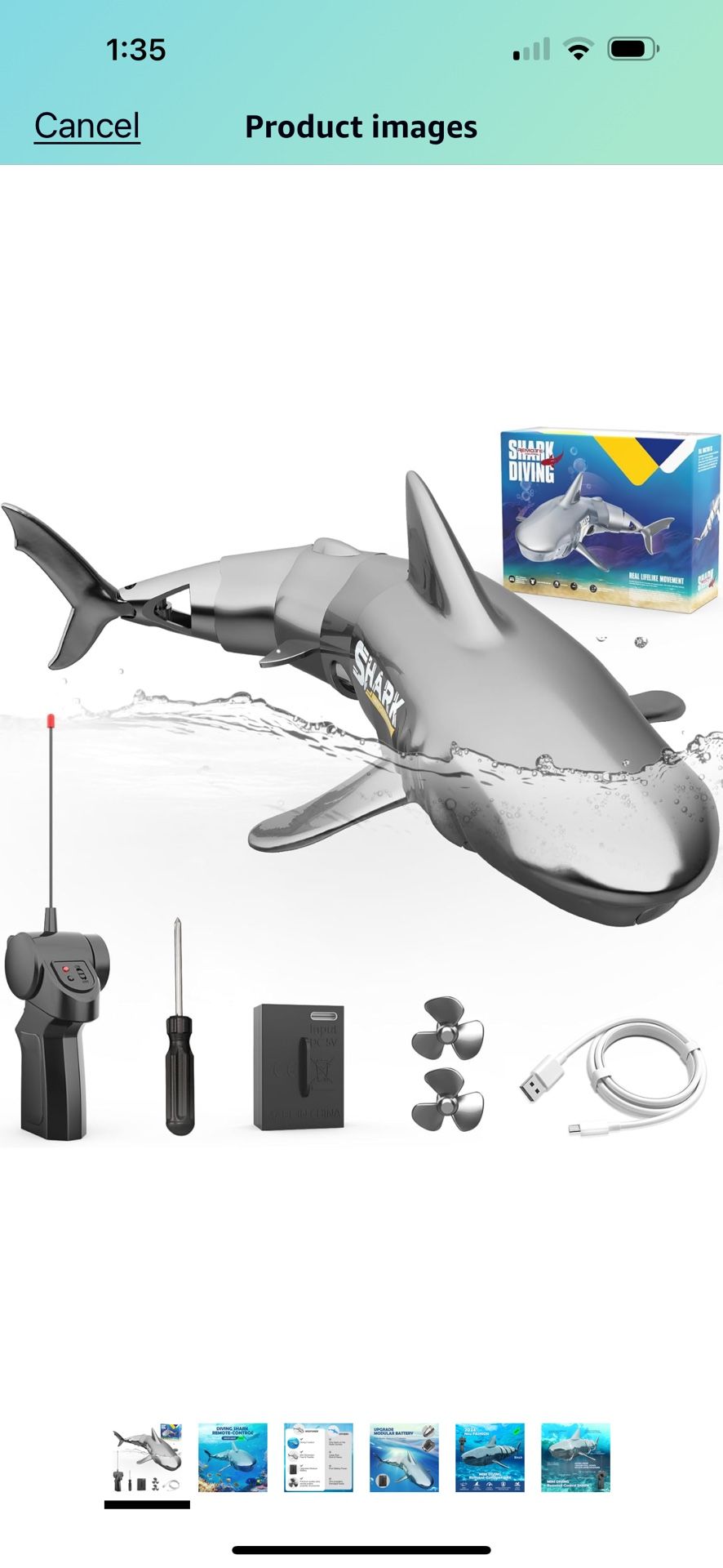 Remote Control Diving Shark Toy