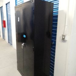 Metal Storage Cabinet With Key 4 Adjustable Shelves 