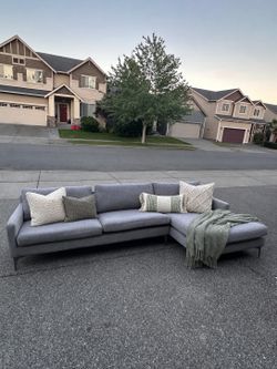 Low Profile Gray Chaise Couch