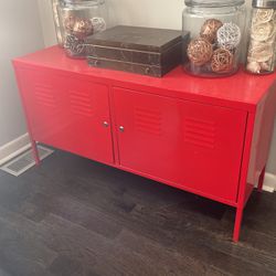 Red Locker Storage Shelf/TV Stand 
