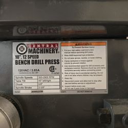 Central Machinery 12 Speed Bench Drill Press