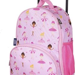 Kids Rolling Luggage for Boys and Girls, Carry on Luggage Size is Perfect for School and Overnight Travel, Measures 16 x 12 x 6 Inches (Ballerina)
