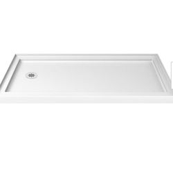 Guard+ 60 x 34 Alcove Shower Pan Base with Center Drain in White