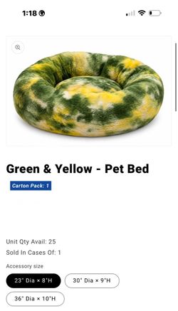 Green & Yellow Donut Pet Bed