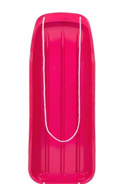 48in Kids Outdoor Plastic Sport Toboggan Winter Snow Sled Board Toy w/ Pull Rope - Pink