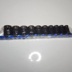 MATCO 3/8" DRIVE 10 PIECE METRIC 12 POINT IMPACT SOCKET SET 10mm-19mm