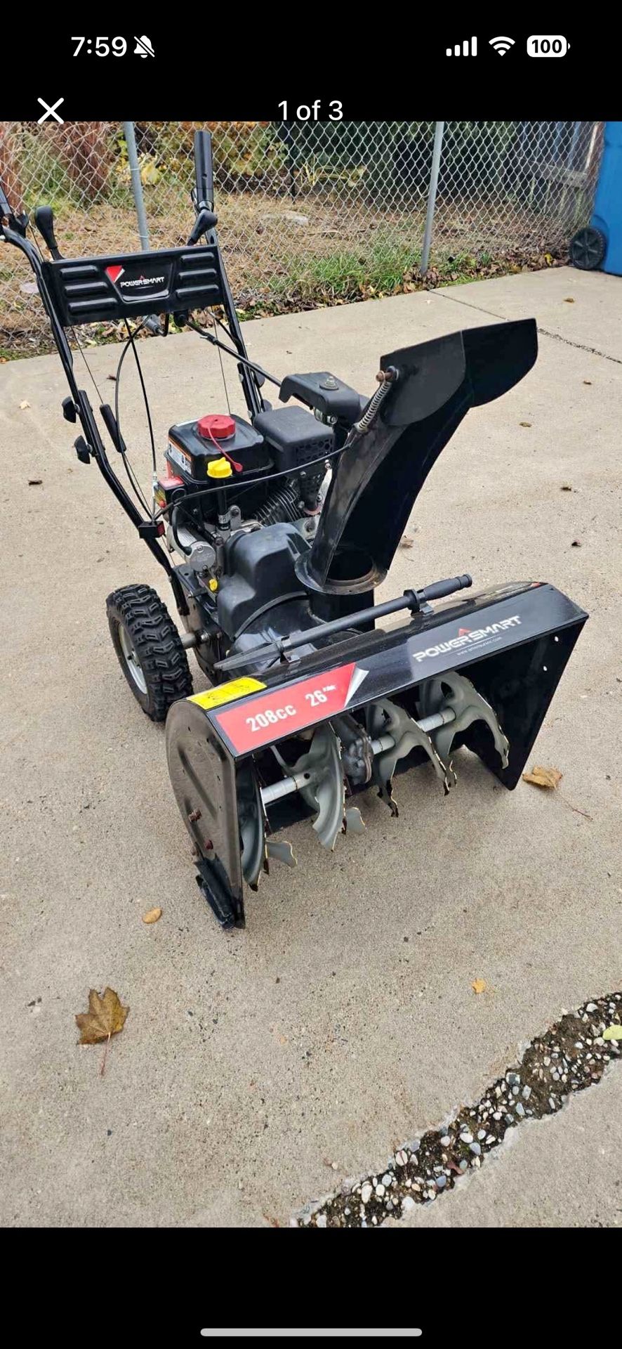 PowerSmart Snowblower Snow Blower 2 Stage Electric Start 208CC with 26” Clearing Path