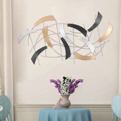 Decorative Abstract Metal Wall Hanging Sculpture Modern Art
