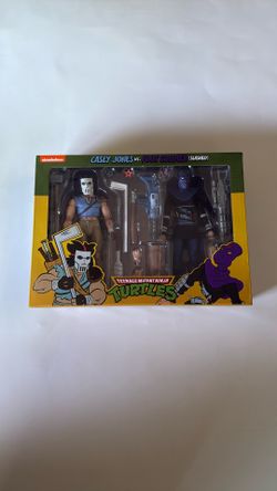 NECA TMNT Teenage Mutant Ninja Turtles Casey Jones vs Foot Soldier Slashed NEW