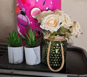 3 faux plants